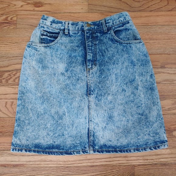 Vintage 80's Guess Acid Wash Demin Skirt - Picture 1 of 8